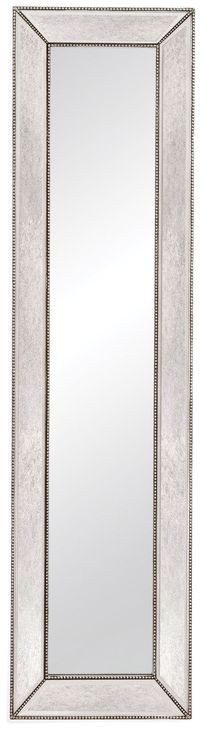 Beaded Silverleaf Rectangular Floor Mirror