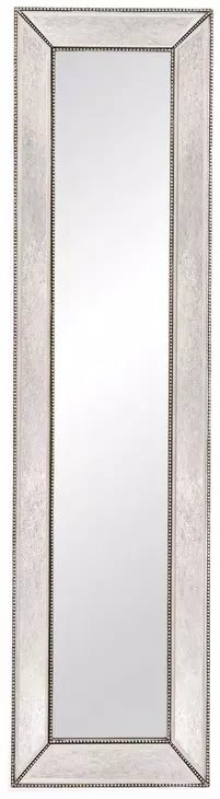 Beaded Silverleaf Rectangular Floor Mirror