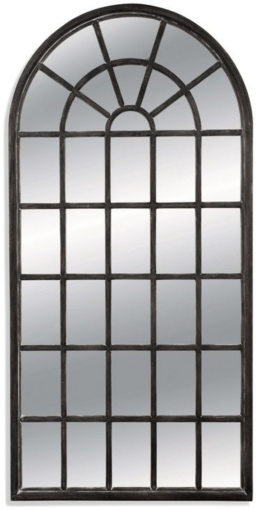 Berwyn Dark Brown Arched Floor Mirror