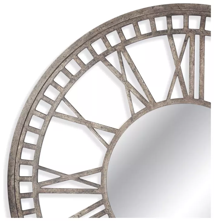 Elgar Matte Gray Round Wall Mirror