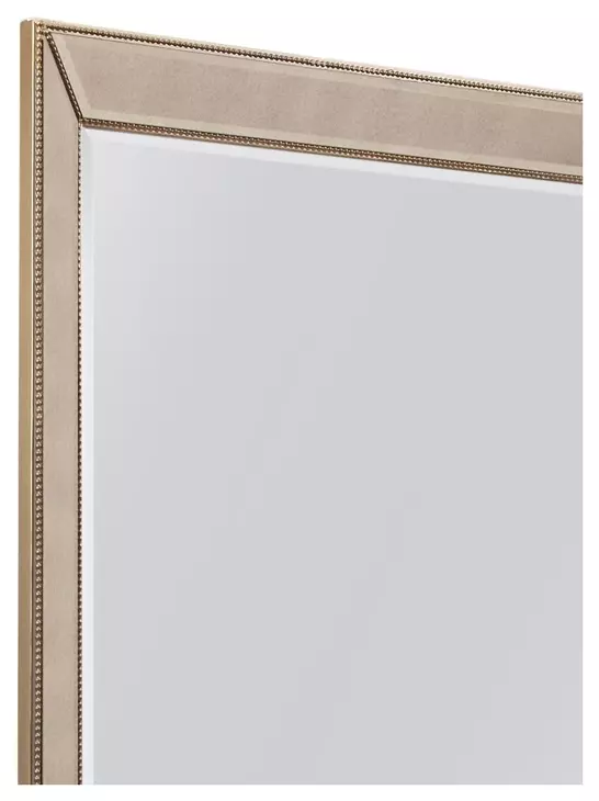 Beaded Antique Gold Rectangular Leaner Floor Mirror