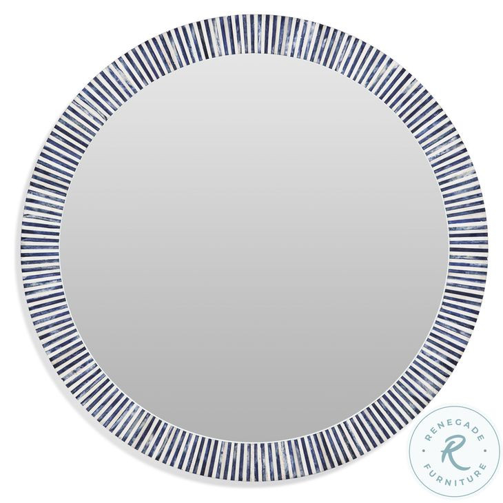 Radial White And Blue Wall Mirror