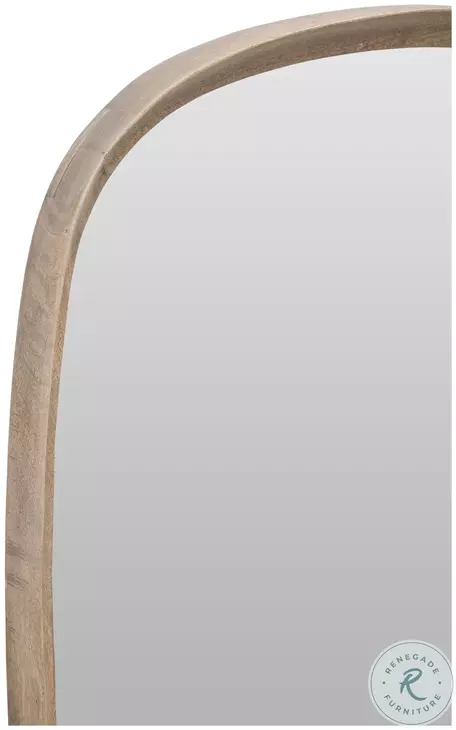 Priscott Natural Mango Wood Rectangular Wall Mirror