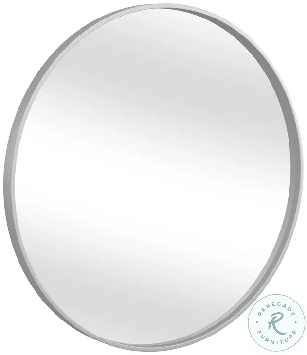 Portia Silver Round Wall Mirror