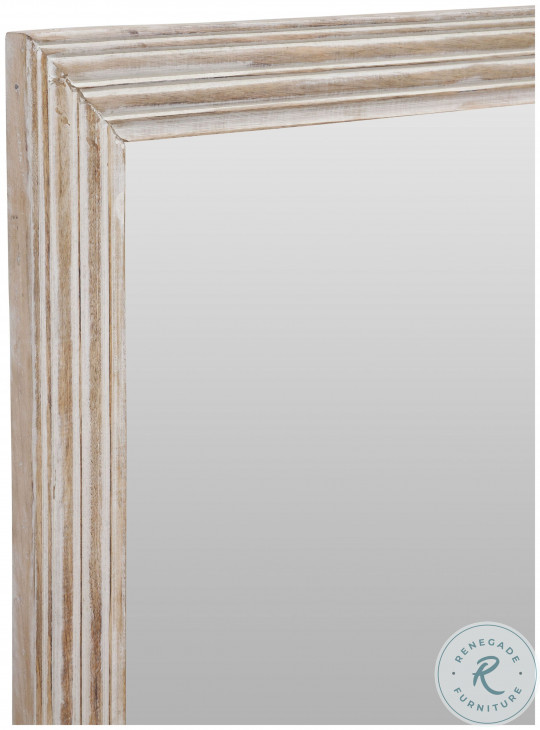 Pangea White And Gold Rectangular Floor Mirror