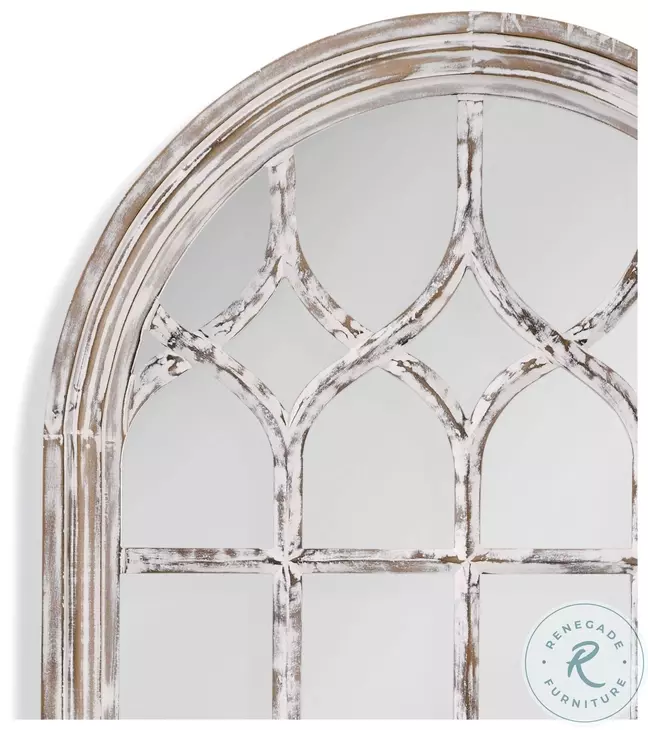 Ingram Distressed White Floor Mirror