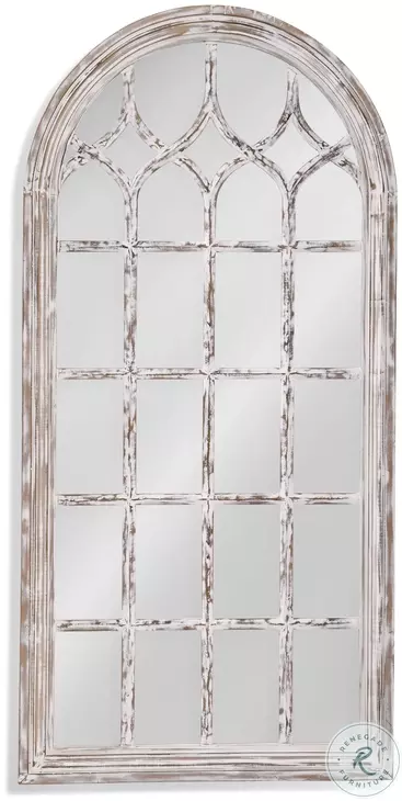 Ingram Distressed White Floor Mirror