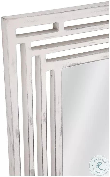 Epsilon Weathered White Wall Mirror