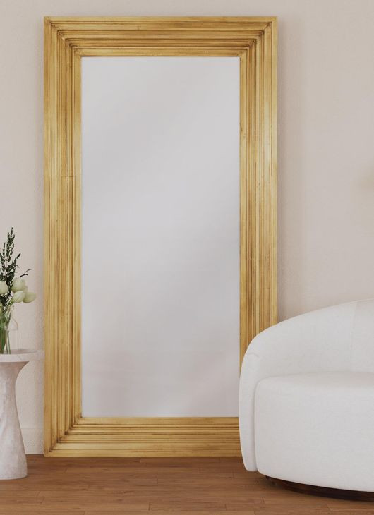 Queenie Gold Rectangular Floor Mirror
