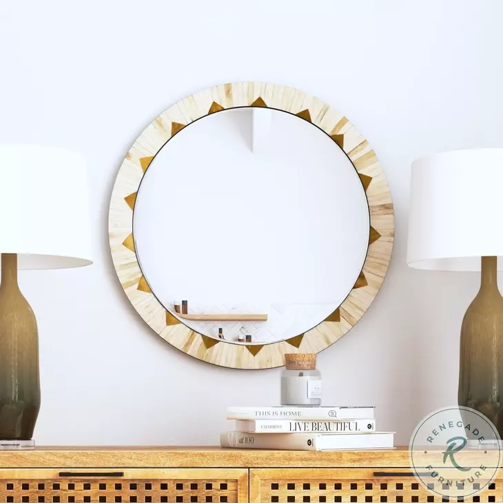 Global Gold And White Wall Mirror