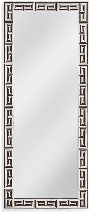 Newton Bone and Black Rectangular Floor Mirror