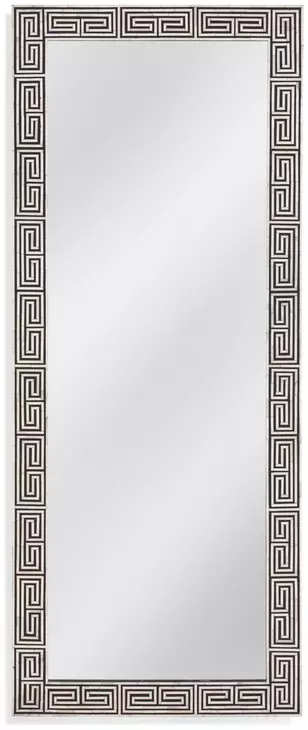 Newton Bone and Black Rectangular Floor Mirror