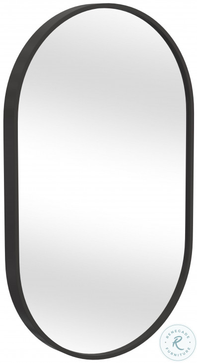 Oval Matte Black Wall Mirror From Bassett Mirror | Coleman Furniture