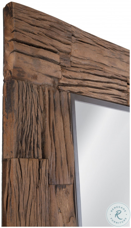 Rustic Natural Brown Reclaimed Wood Floor Mirror From Bassett Mirror ...