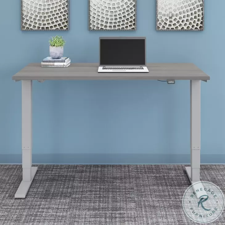 Move 40 Platinum Grey 60" Electric Height Adjustable Standing Desk