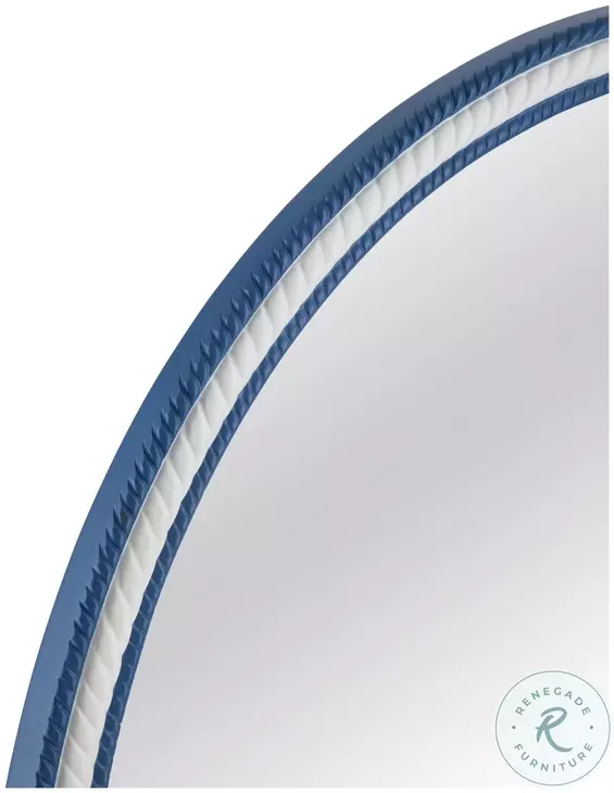 Straits Bright Blue And White Wall Mirror