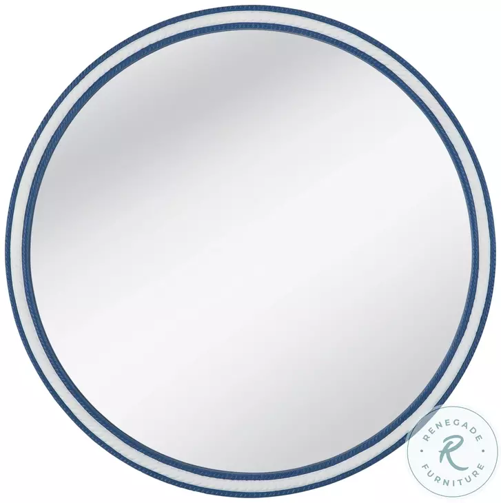 Straits Bright Blue And White Wall Mirror