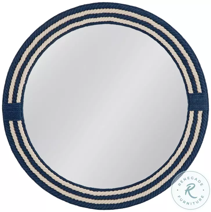 Helm White And Navy Wall Mirror