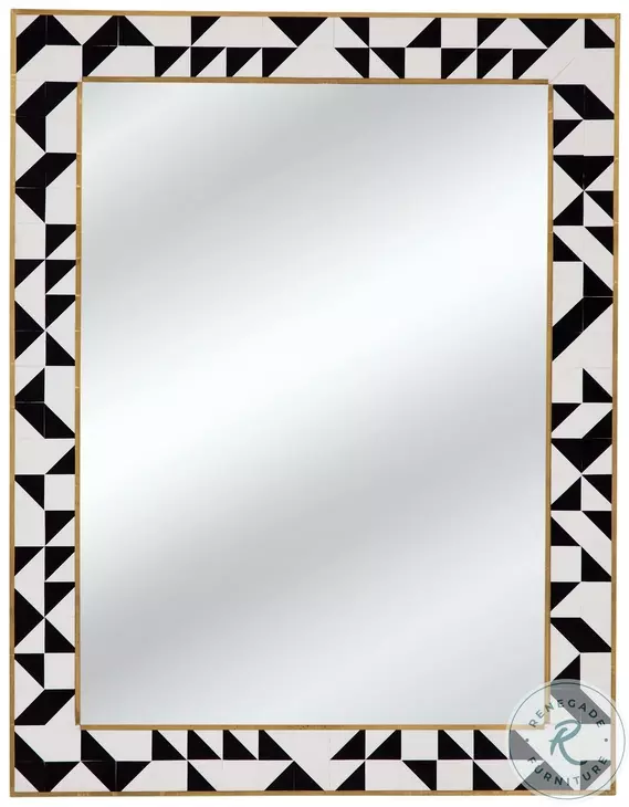 Macari Black And Cream Wall Mirror