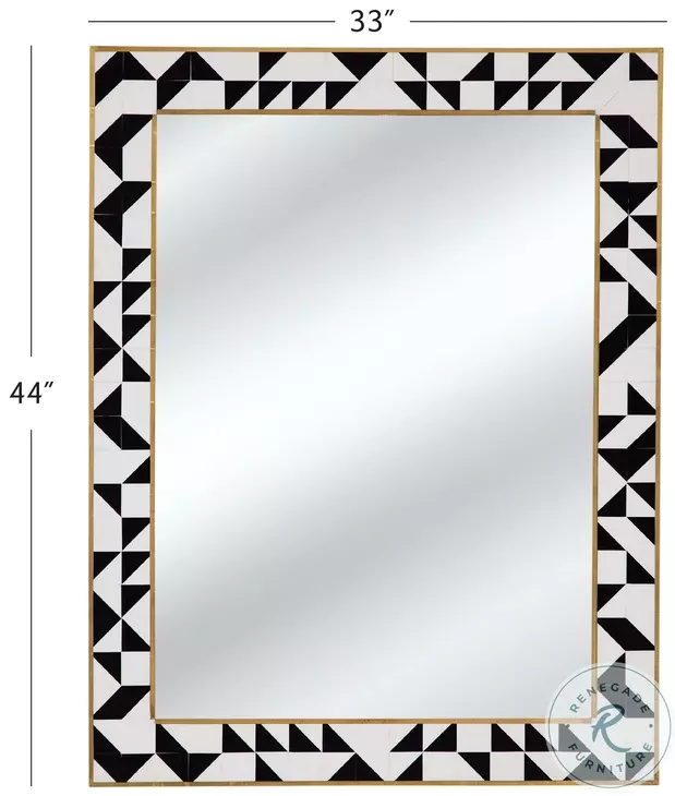 Macari Black And Cream Wall Mirror