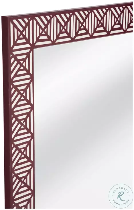 Rouge Maroon And White Wall Mirror