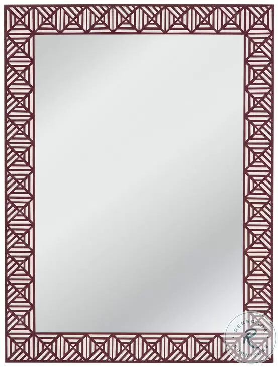 Rouge Maroon And White Wall Mirror