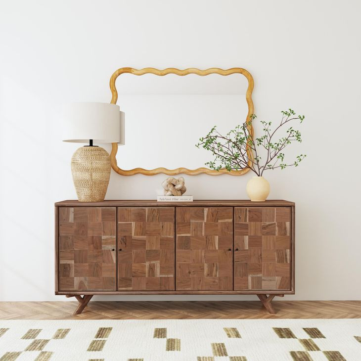 Rider Wood Frame Rectangular Wall Mirror