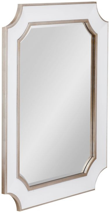 Preston Ant Silver and White Rectangular Wall Mirror