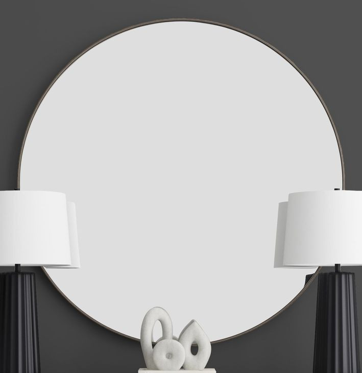 Eltham Ant Gold Round Wall Mirror