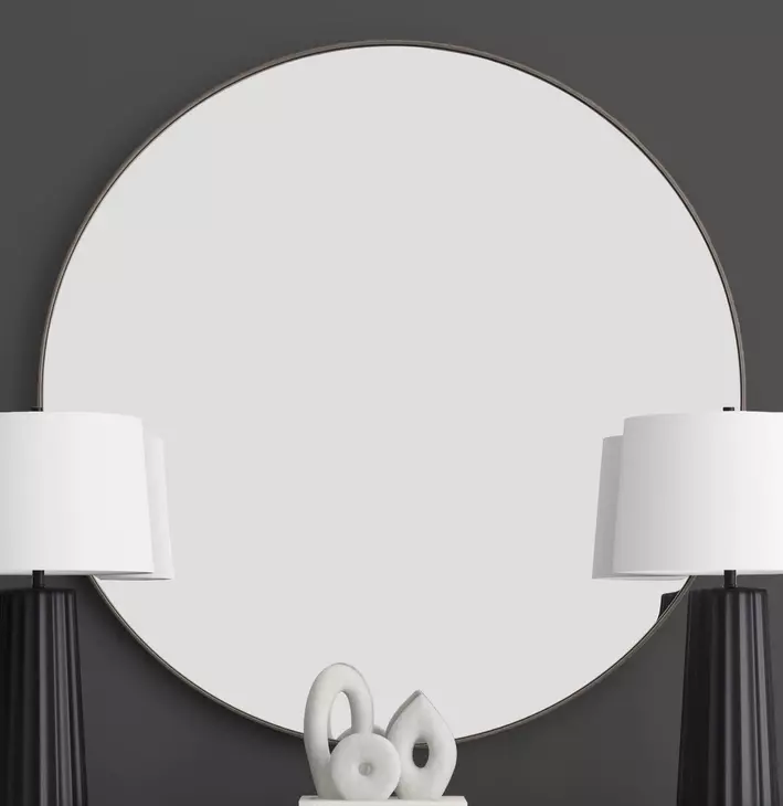 Eltham Ant Gold Round Wall Mirror
