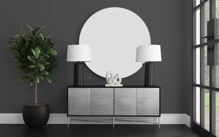 Eltham Ant Gold Round Wall Mirror