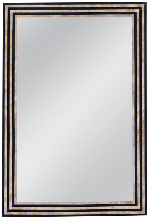 Stepford Black and Cream Rectangular Wall Mirror