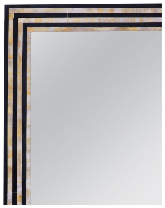 Stepford Black and Cream Rectangular Wall Mirror
