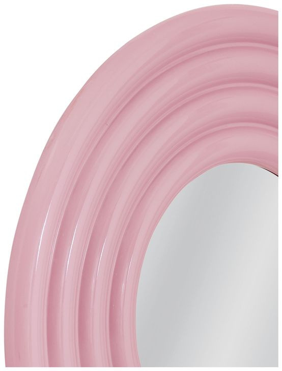 Rigel Glossy Pink Round Wall Mirror