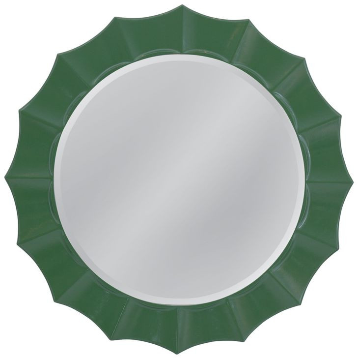 Altair Rich Green Round Wall Mirror