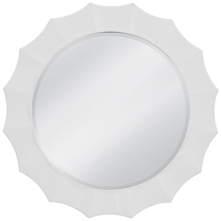 Altair Glossy White Round Wall Mirror