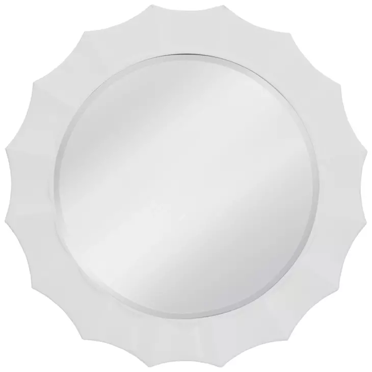 Altair Glossy White Round Wall Mirror