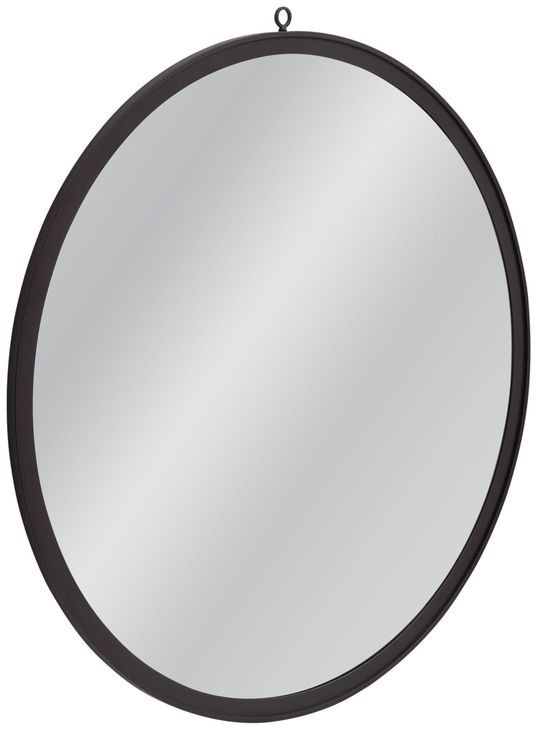 Deneb Matte Black Round Wall Mirror