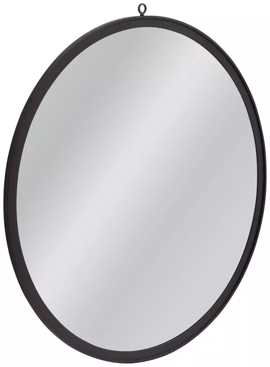 Deneb Matte Black Round Wall Mirror