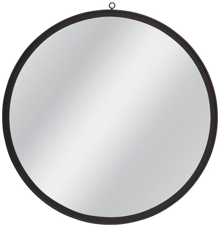 Deneb Matte Black Round Wall Mirror