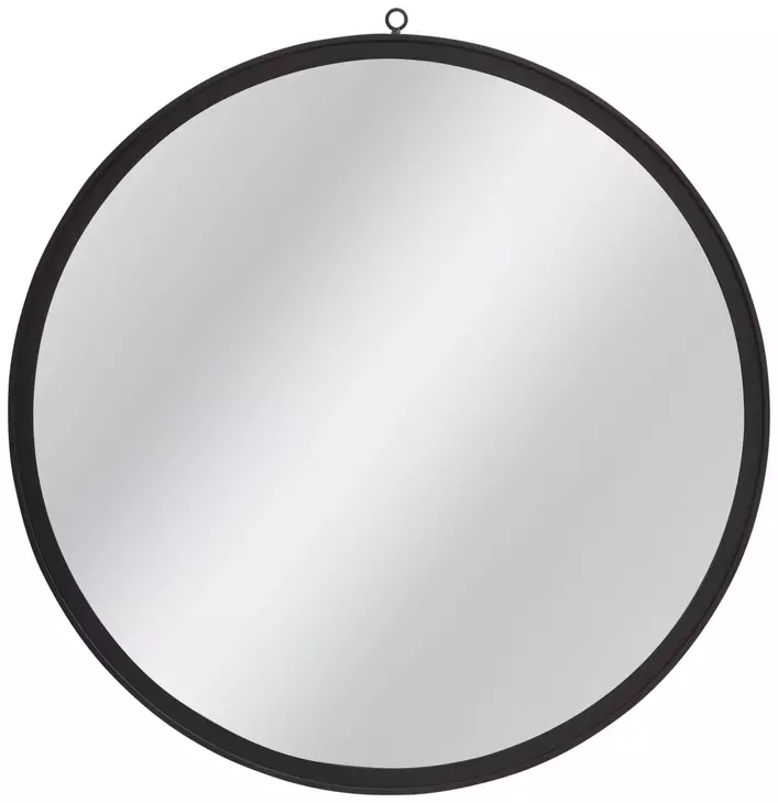 Deneb Matte Black Round Wall Mirror