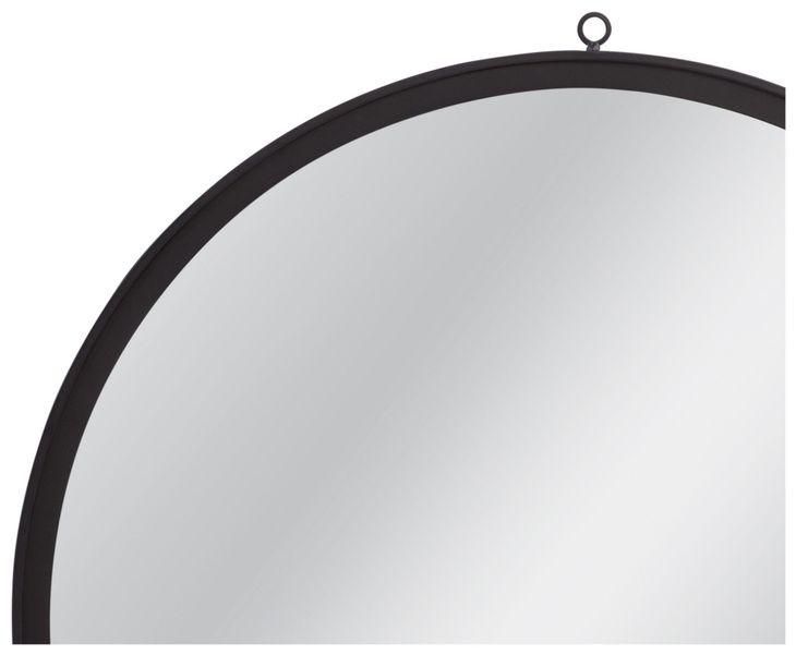 Deneb Matte Black Round Wall Mirror