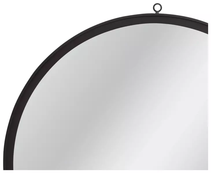 Deneb Matte Black Round Wall Mirror