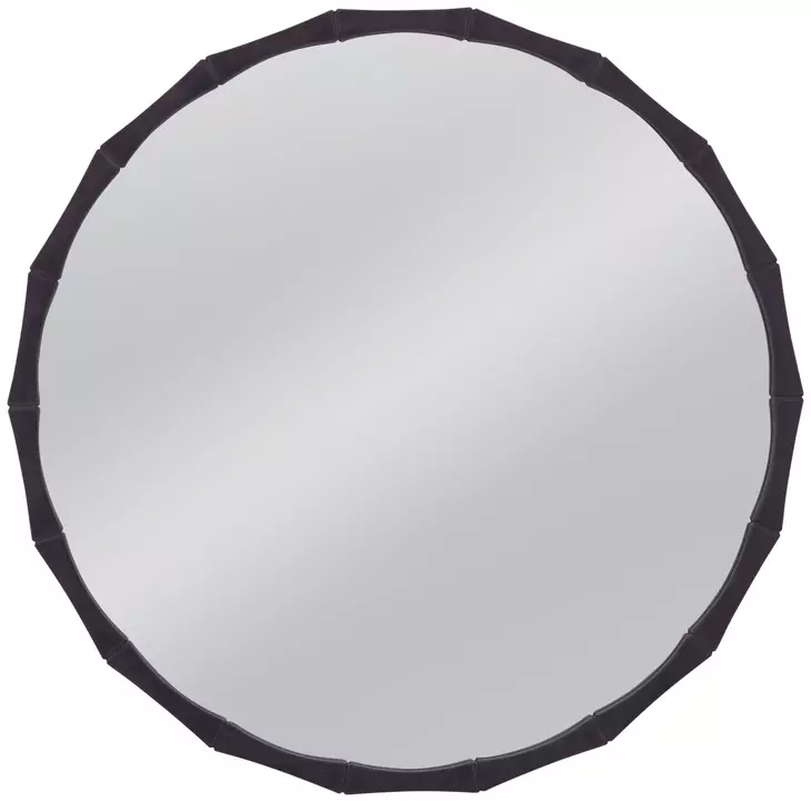 Evageline Charcoal Gray Round Wall Mirror
