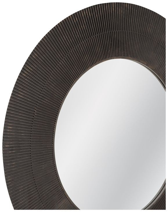 Karolina Matte Black Round Wall Mirror