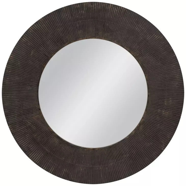 Karolina Matte Black Round Wall Mirror