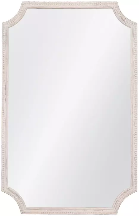 Hendrix Distressed White Rectangular Wall Mirror