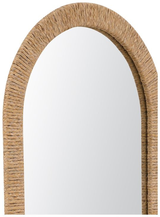 Jaleene Warm Natural Tan Arched Floor Mirror