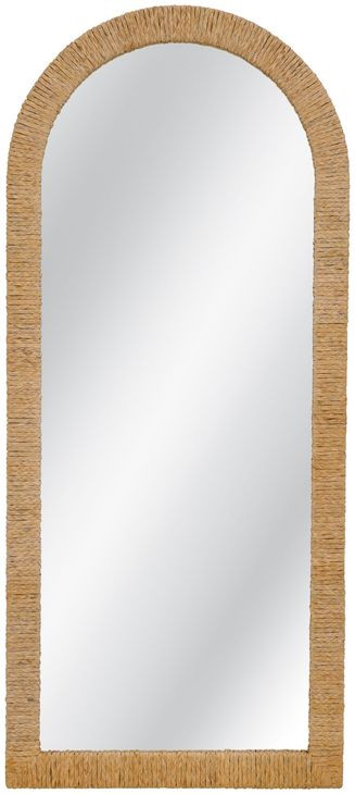 Jaleene Warm Natural Tan Arched Floor Mirror