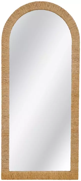 Jaleene Warm Natural Tan Arched Floor Mirror